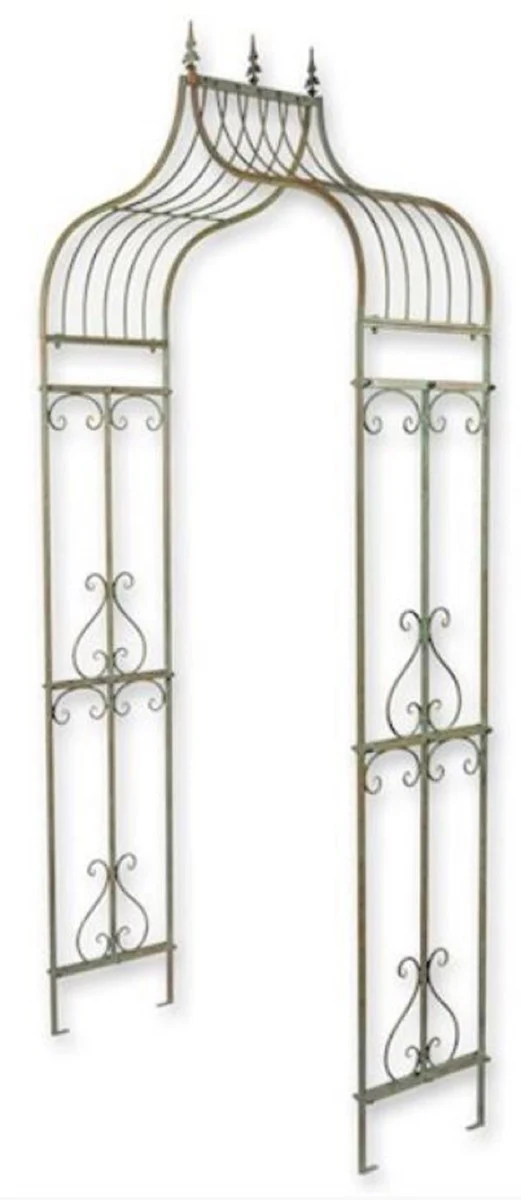 Casa Padrino arco de rosas Art Nouveau verde antiguo 117 x 40 x A. 242 cm - Arco de flores de metal - Arco de plantas nost¨¢lgicas - Accesorios de Decoraci¨®n de Jard¨ªn Barroco y Art Nouveau