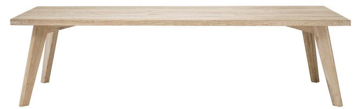 Casa Padrino mesa de comedor de madera maciza de lujo natural 280 x 110,5 x A. 76 cm - Mesa de cocina rectangular de madera de roble - Muebles de comedor de madera maciza - Calidad de Lujo