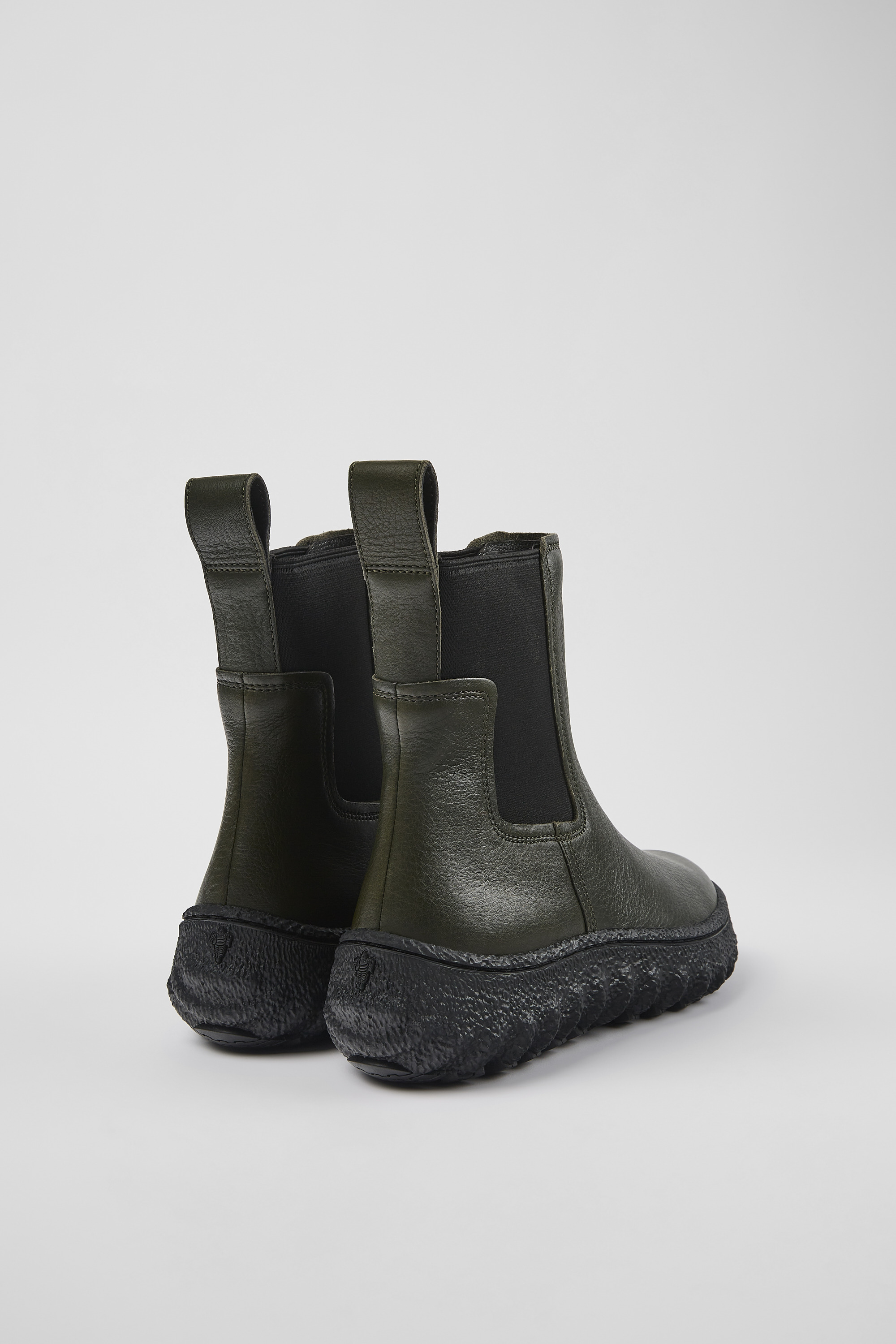 Ground MICHELIN - Green leather ankle boots for women