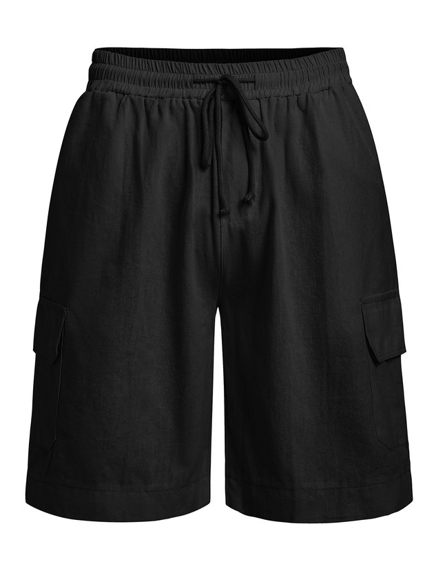 Men's Linen Shorts Multi-Pocket Tie Cargo Pants