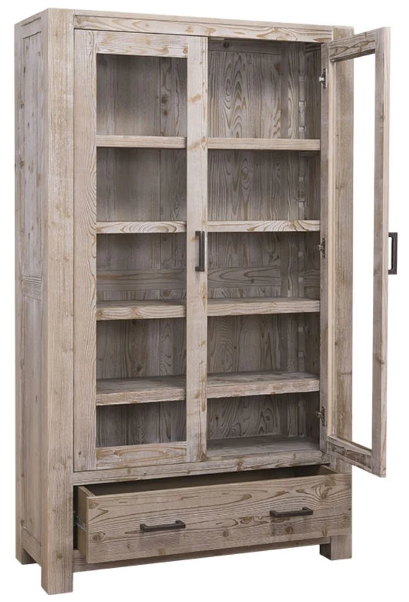 Casa Padrino country style cabinet natural colors 104 x 40 x H. 180 cm - Living Room Cabinet in Country Style