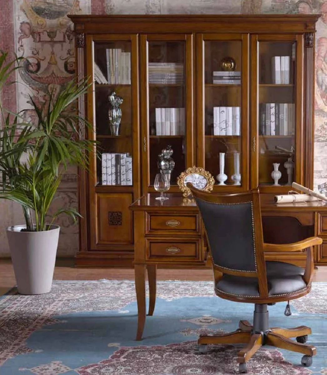 Casa Padrino secretario barroco de lujo con 4 cajones marr¨®n - Escritorio hecho a mano estilo barroco - Muebles de oficina de lujo estilo barroco - Calidad de lujo - Hecho en Italia