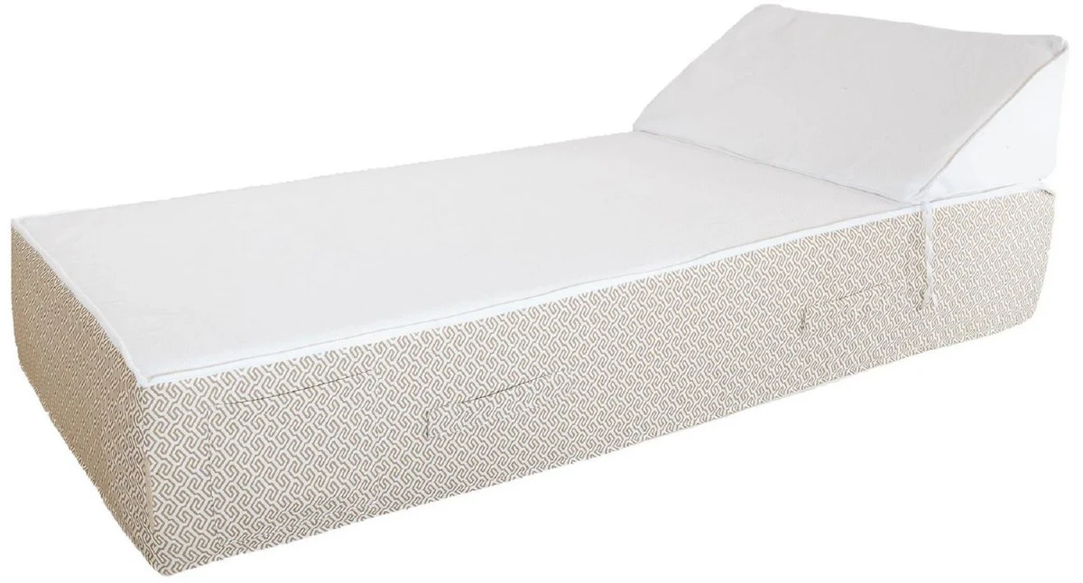 Casa Padrino tumbona de jard¨ªn - tumbona de piscina de lujo blanco / beige 180 x 80 cm