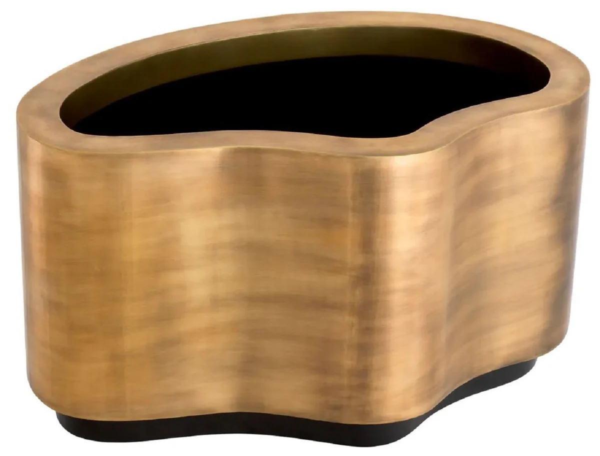 Casa Padrino maceta de lujo de acero inoxidable lat¨®n vintage / negro 100 cm