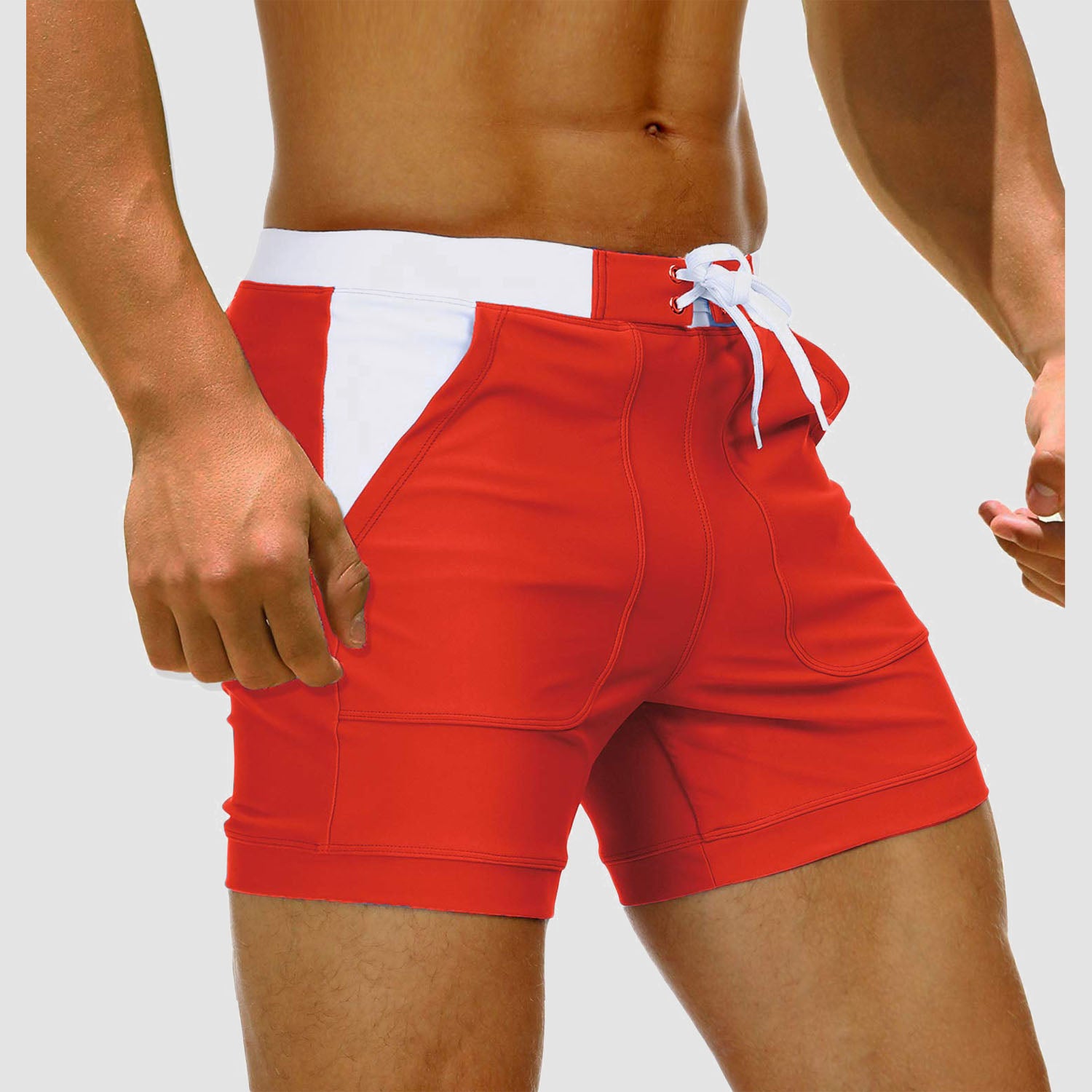 Men's Swim Trunks Square Leg with Pockets Mesh Lining Beach Shorts Underwear