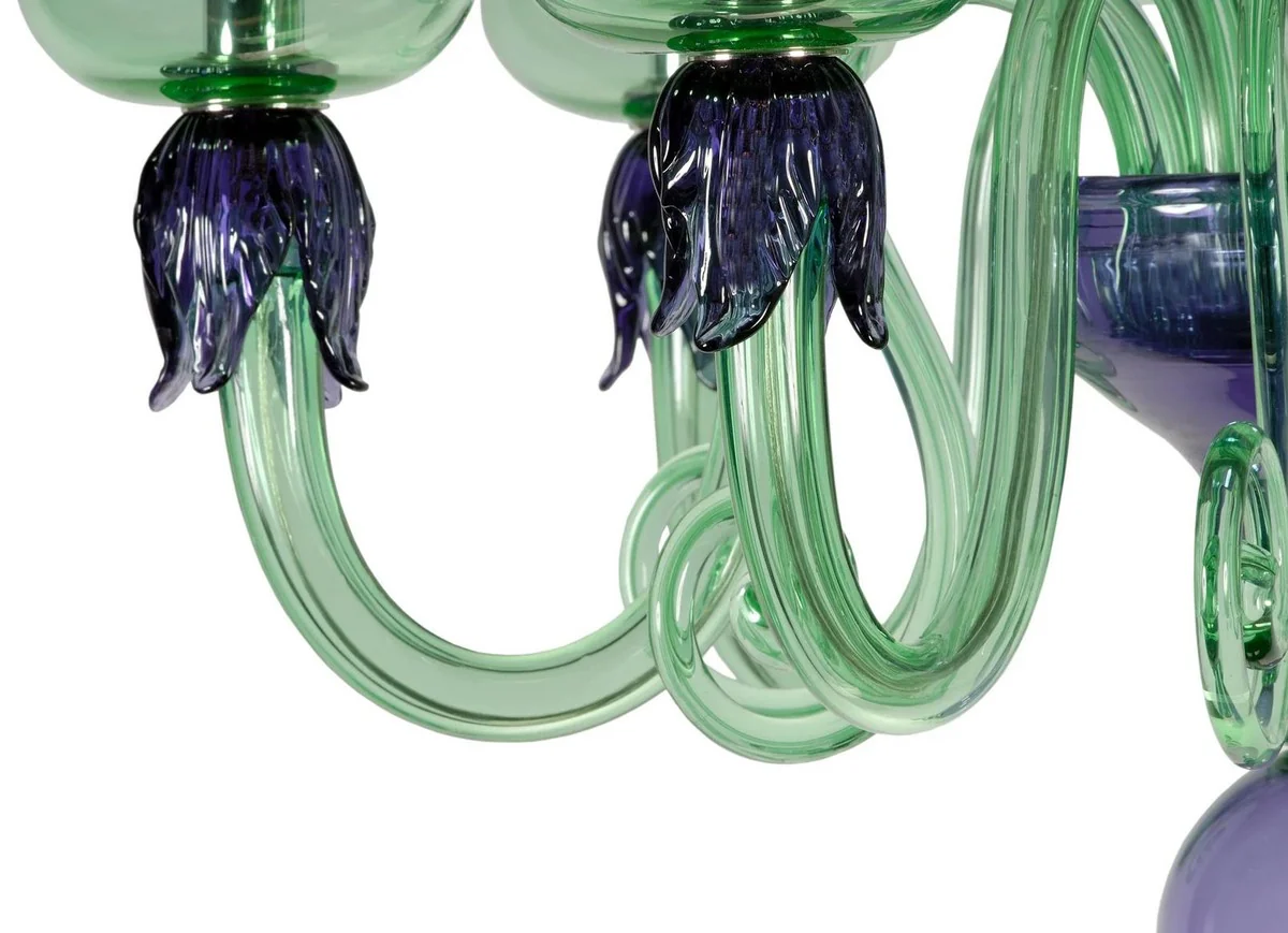 Casa Padrino ara?a de luces de cristal barroco de lujo verde / p¨²rpura ? 75 x A. 85 cm - Hecho en Italia