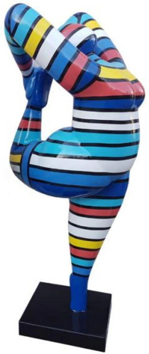 Casa Padrino escultura decorativa de diseño de lujo mujer multicolor / negro A. 85 cm - Figura decorativa abstracta - Figura decorativa XXL - Escultura decorativa XXL - Esculturas abstractas