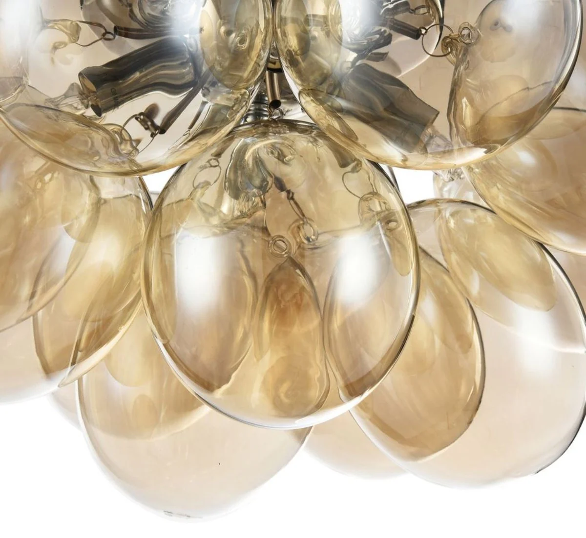 Casa Padrino lámpara de techo coñac / plata 38 x 38 x H. 25 cm - Lámpara de Techo