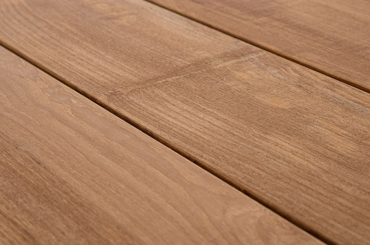 Casa Padrino mesa de jard¨ªn de lujo natural / gris 253-384 x 110 x A. 75 cm - Mesa de comedor de jard¨ªn extensible con tablero de teca y patas de aluminio - Muebles de jard¨ªn y terraza de lujo