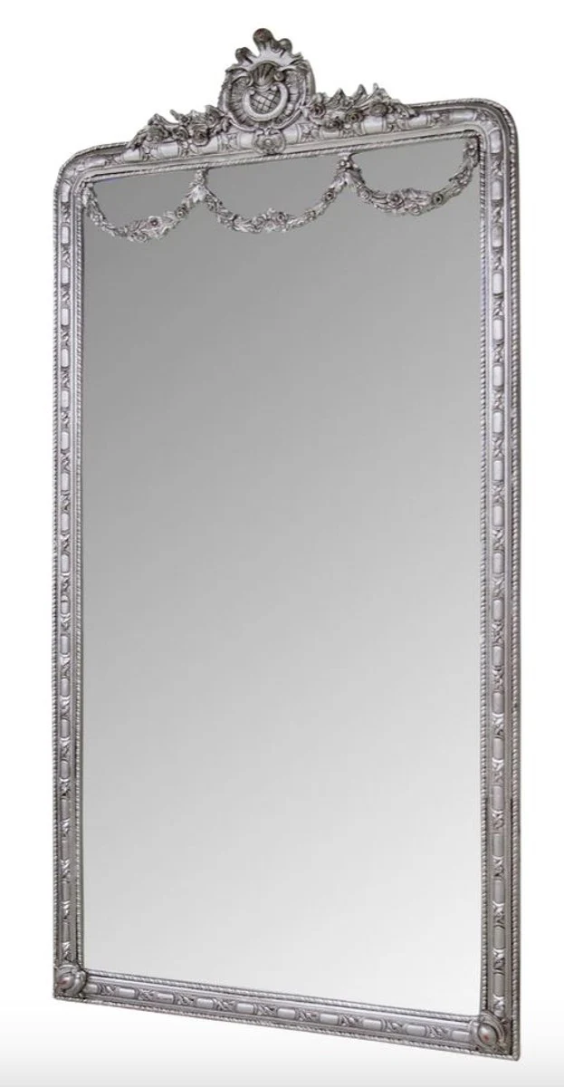 Casa Padrino Espejo Barroco Plata 120 x H. 242 cm - Espejo de Pared Barroco