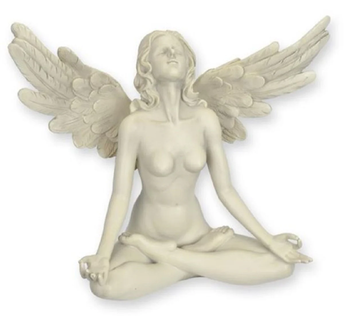 Casa Padrino figura decorativa de resina ángel crema 30,5 x 14,7 x A. 26,2 cm - Elegante escultura decorativa de resina sintética - Decoración de escritorio - Decoración de salón