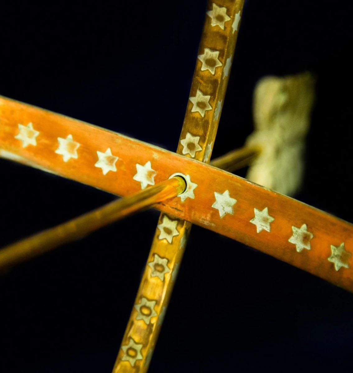 Casa Padrino Reloj de Sol de Art Nouveau Oro / Cobre / Verde Menta Ø 50 x H. 60 cm - Decoración de Jardín de Lujo Hecha a Mano