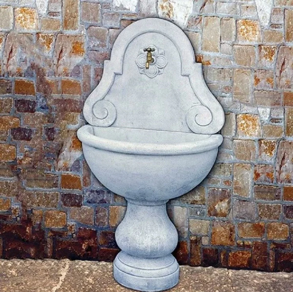 Casa Padrino fuente de pared Art Nouveau de lujo gris 80 x A. 146 cm - Hecho en Italia