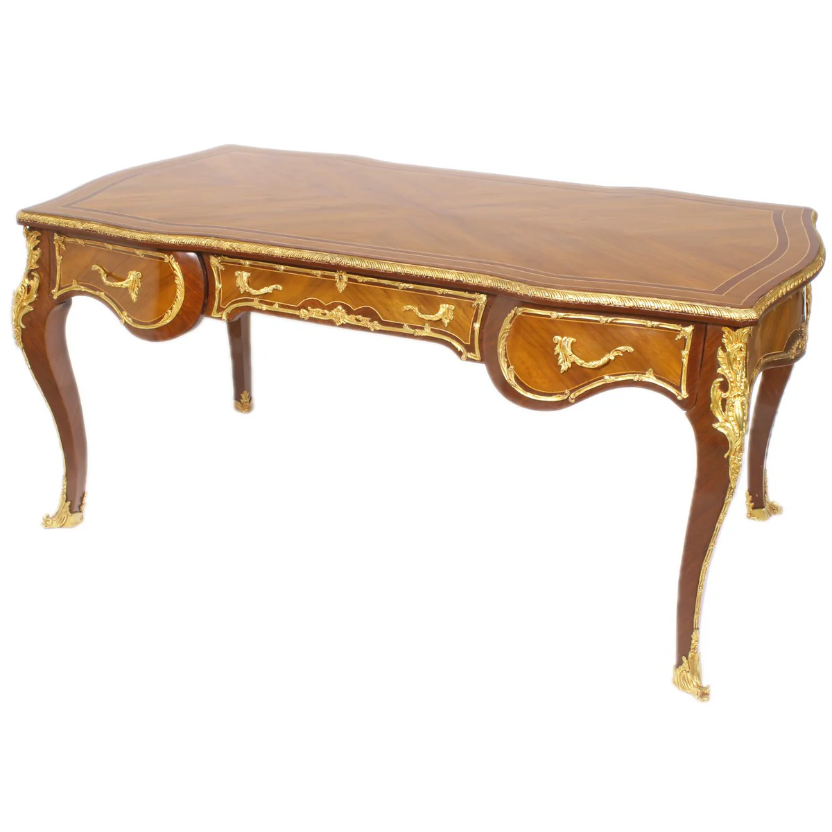 Casa Padrino Baroque Desk Mahogany 175cm x 90cm x H.80 - Muebles de lujo de la secretaria de estilo antiguo