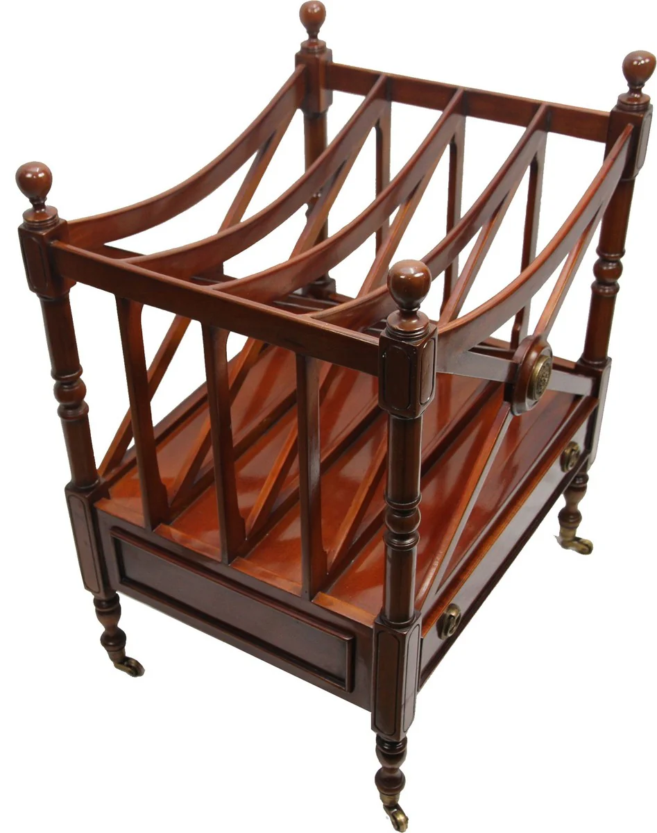 Casa Padrino Luxury Magazine & Magazine Trolley Mahogany Solid Wood Brown - luxury hotel / law firm furnishings