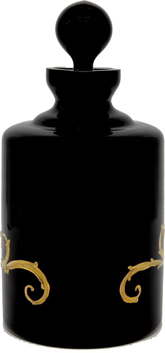 Pomp??s by Casa Padrino jarra de whisky de lujo con ba?o de oro de 24 quilates negro / oro ? 12,5 x A. 25 cm - Jarra de vidrio Pomp??s dise?ada por Harald Gl??ckler