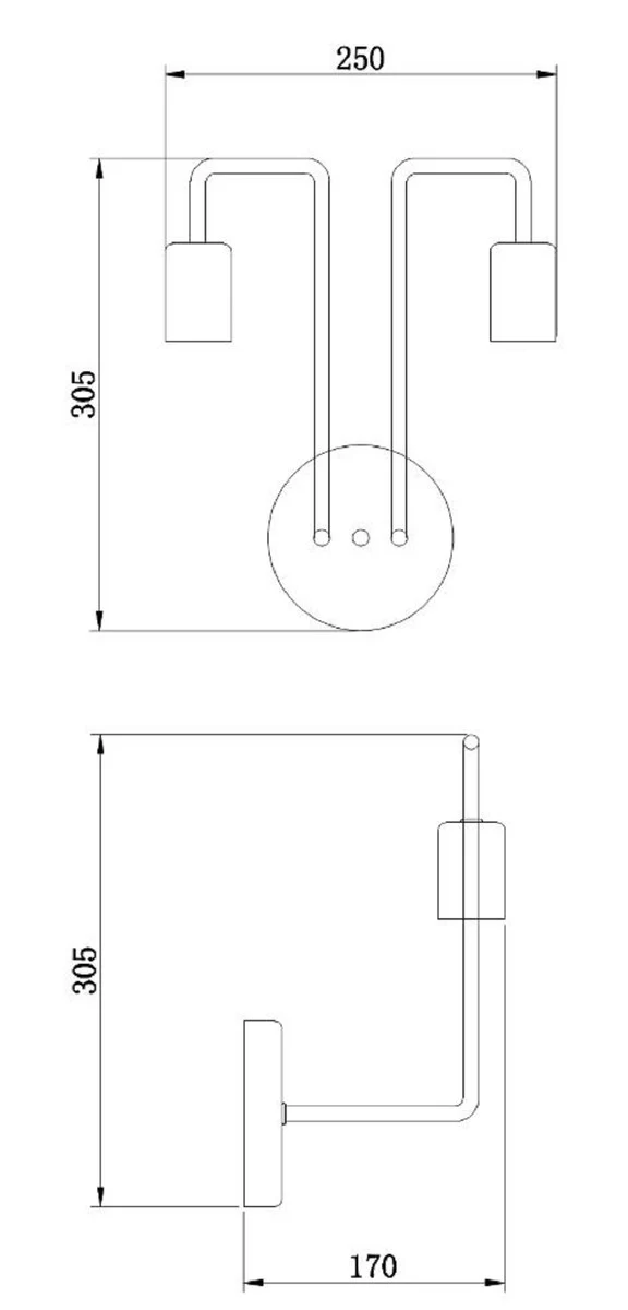 Casa Padrino lámpara de pared de diseñador negro 25 x 17 x H. 30,5 cm - Luz Moderna con Marco de Metal Revestido y un Estilo Inusual de Loft