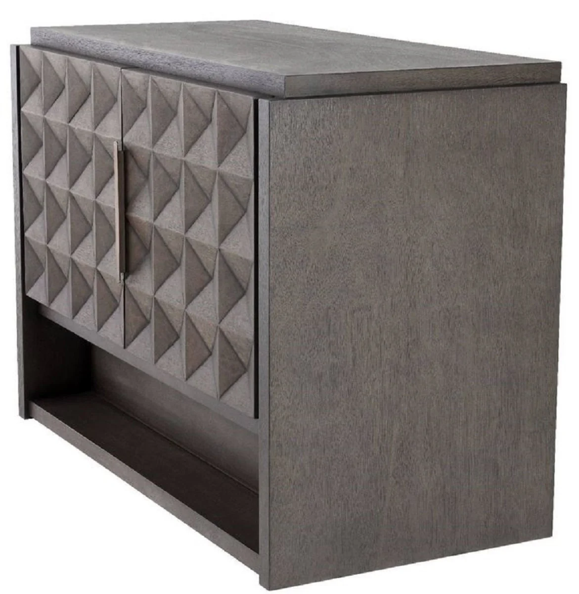 Casa Padrino aparador de lujo moca / bronce 115 x 56 x A. 83 cm - Armario de madera maciza con 2 puertas y efecto 3D en los frentes - Muebles de Lujo