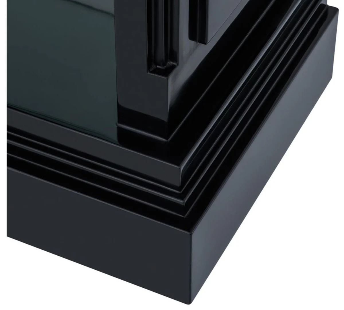 Casa Padrino armario de estante / mueble de sala de estar de lujo piano negro 85 x 38,5 x H. 231 cm - Calidad de Lujo