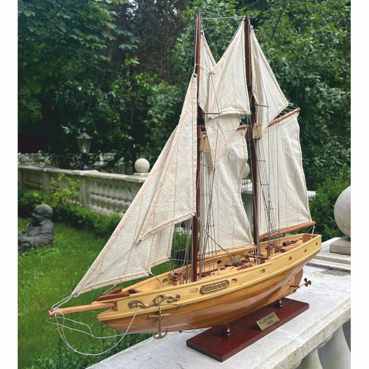 Casa Padrino Velero Decorativo Bluenose II 67,5 cm - Maqueta Hecho a Mano