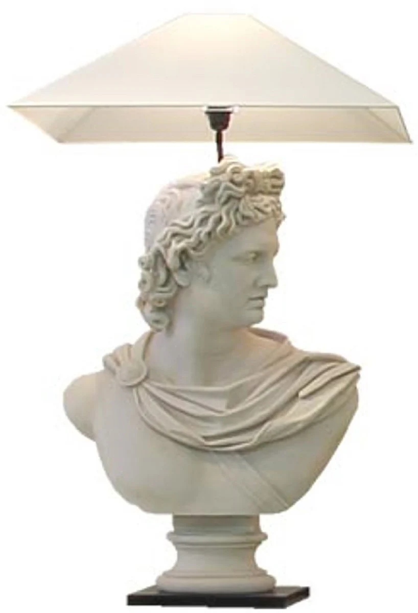 Casa Padrino l¨¢mpara de mesa barroco de lujo gris / negro / blanco - L¨¢mpara de escritorio de estilo barroco