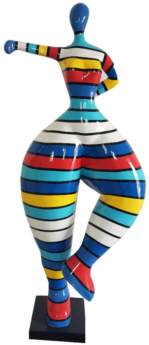 Casa Padrino escultura de diseño mujer haciendo deporte multicolor A. 132 cm - Figura de Decoración - Escultura de Decoración de Jardín - Figura de Jardín