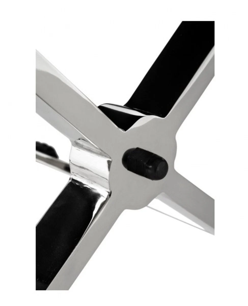 Taburete de lujo Casa Padrino con cuero negro de 61 x 46 x H. 48 cm - Edici¨®n Limitada