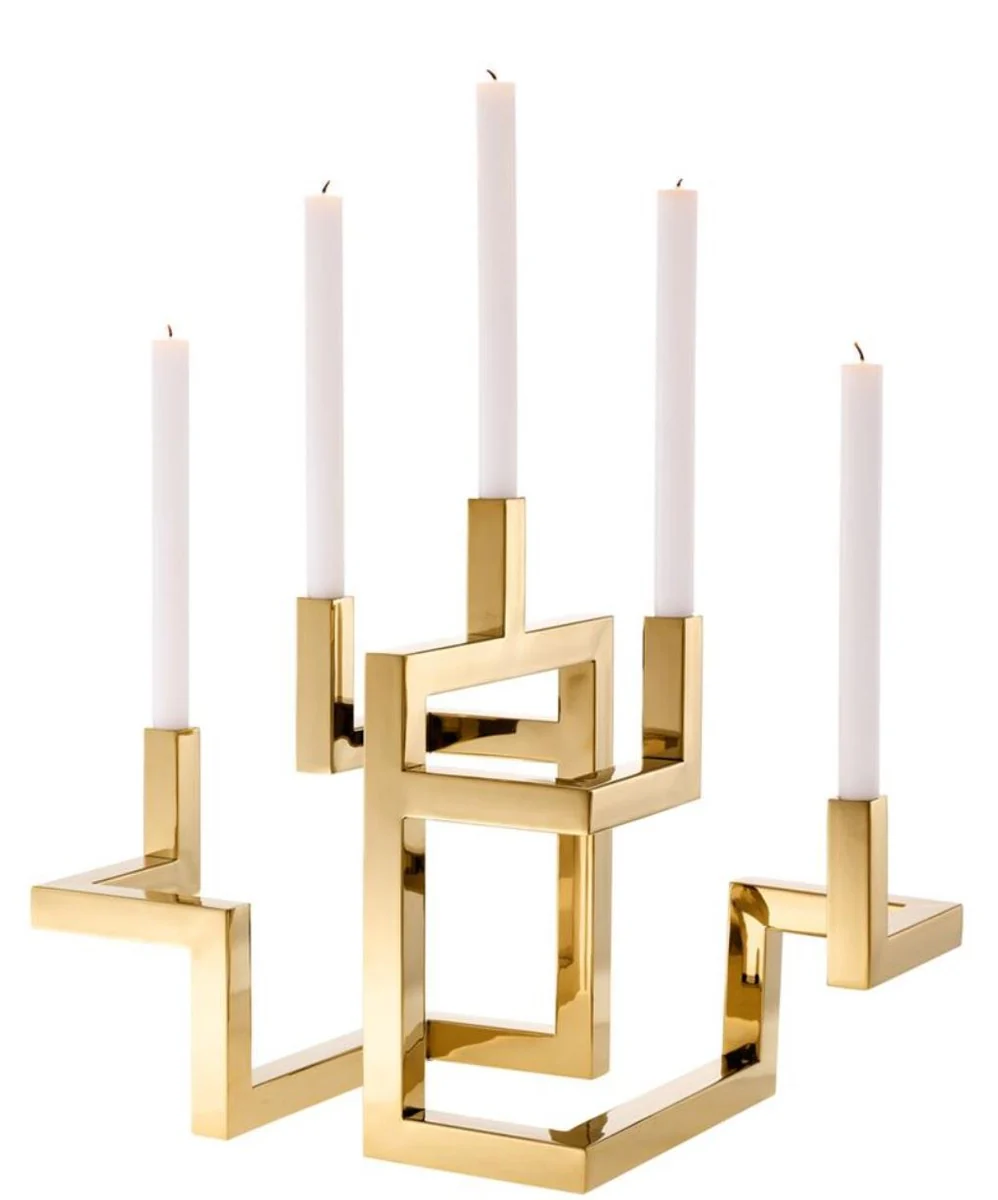 Casa Padrino sostenedor de vela de acero inoxidable de lujo de 5 brazos lat¨®n 55 x 29 x H. 41,5 cm - Accesorios de Decoraci¨®n de Hoteles y Restaurantes