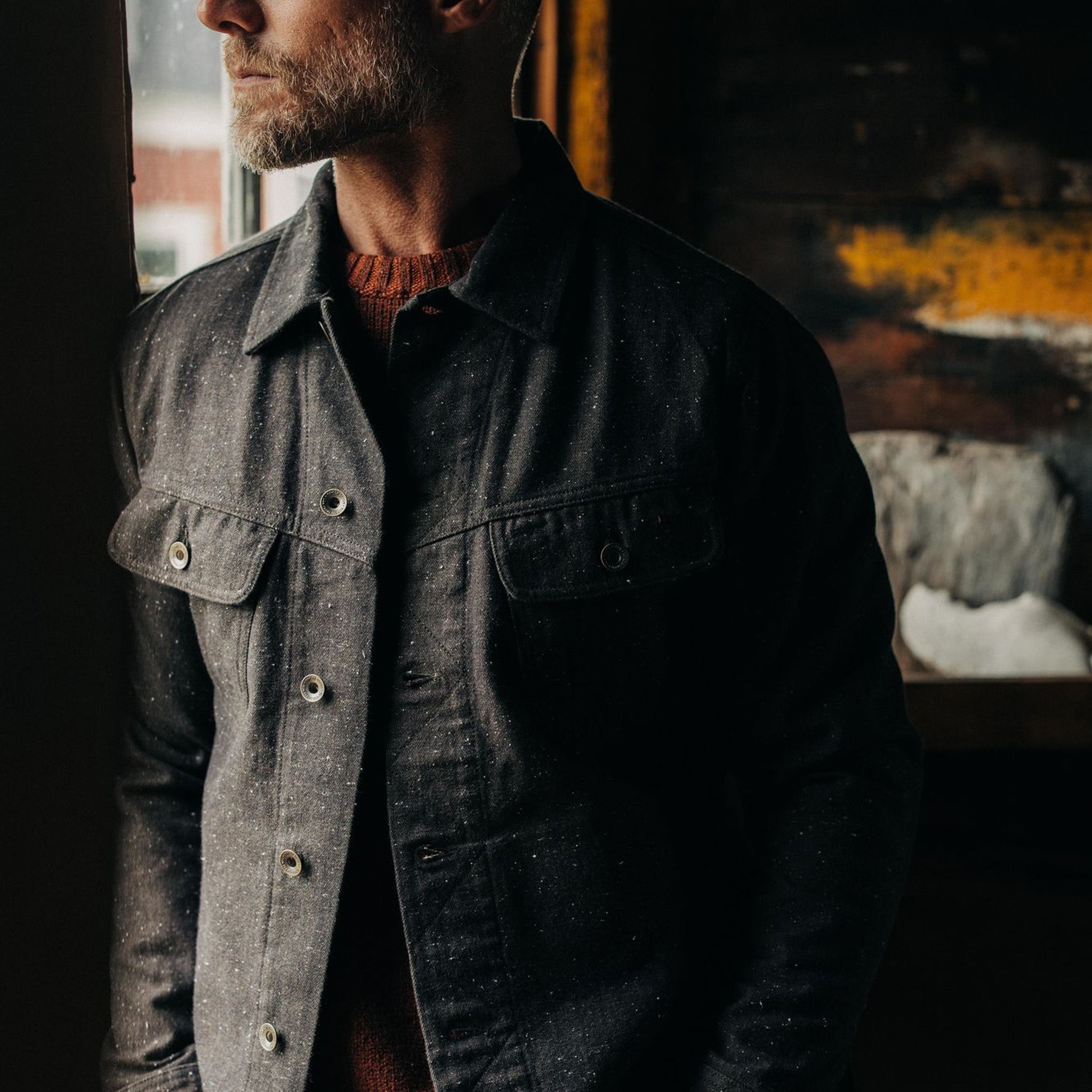 The Long Haul Jacket in Peat Nep Herringbone