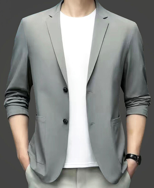 Daily Notch Lapel Buttons Utility Pockets Solid Blazer