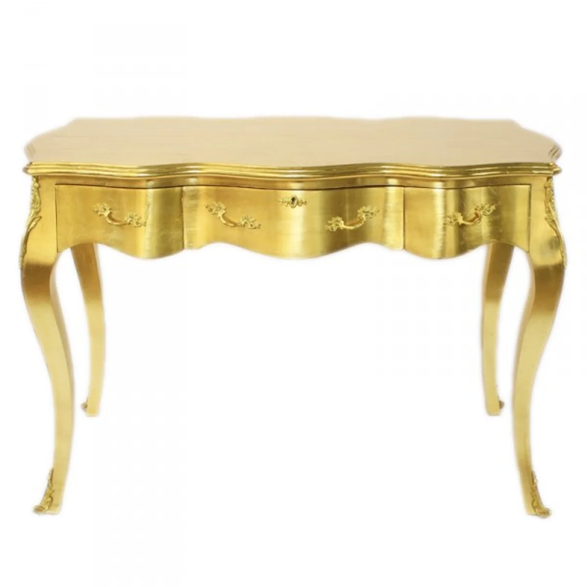 Casa Padrino Baroque Desk Secretary / Console Gold 120 x 60 x H80 cm - luxury furniture
