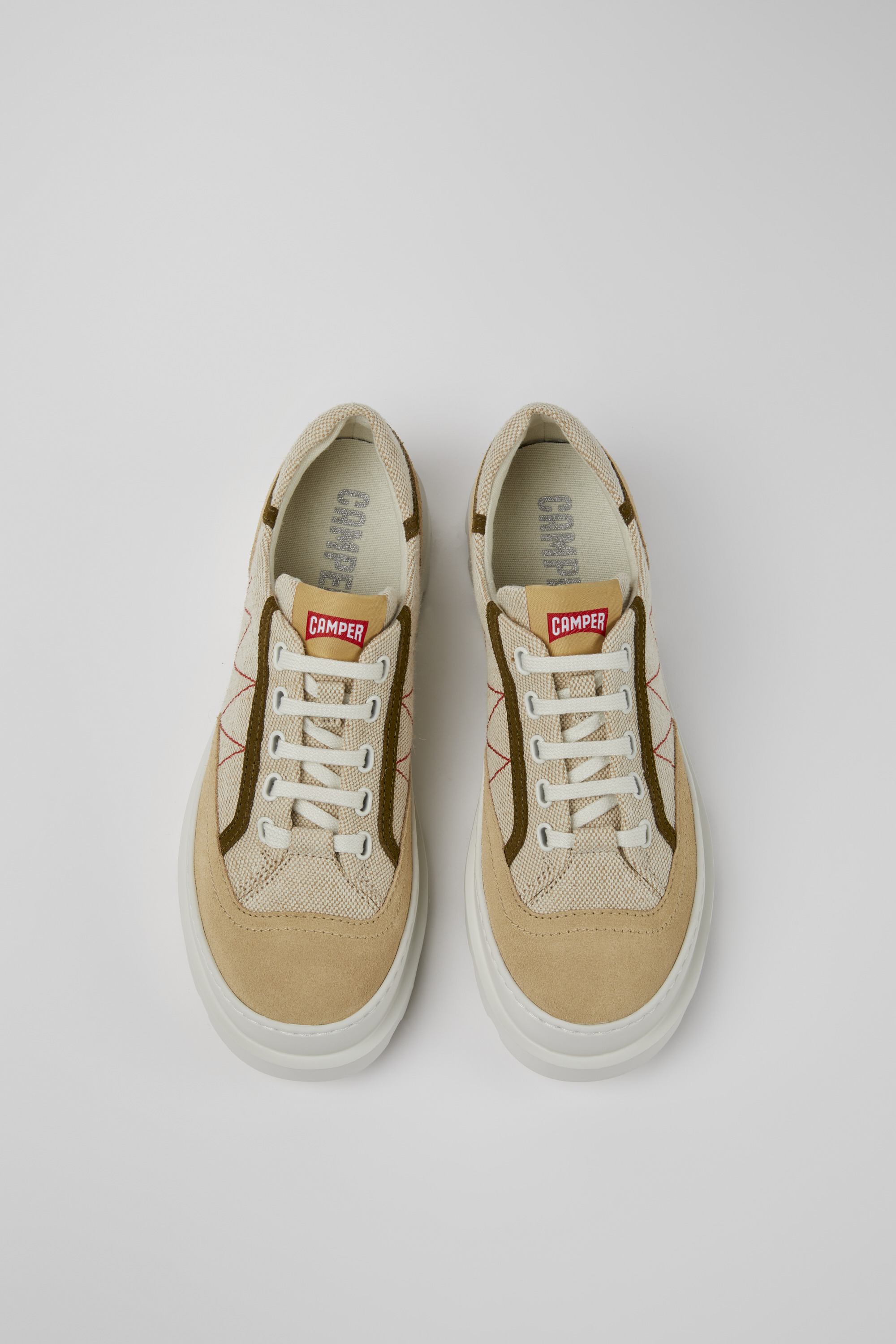 Brutus - Beige and green sneakers for women