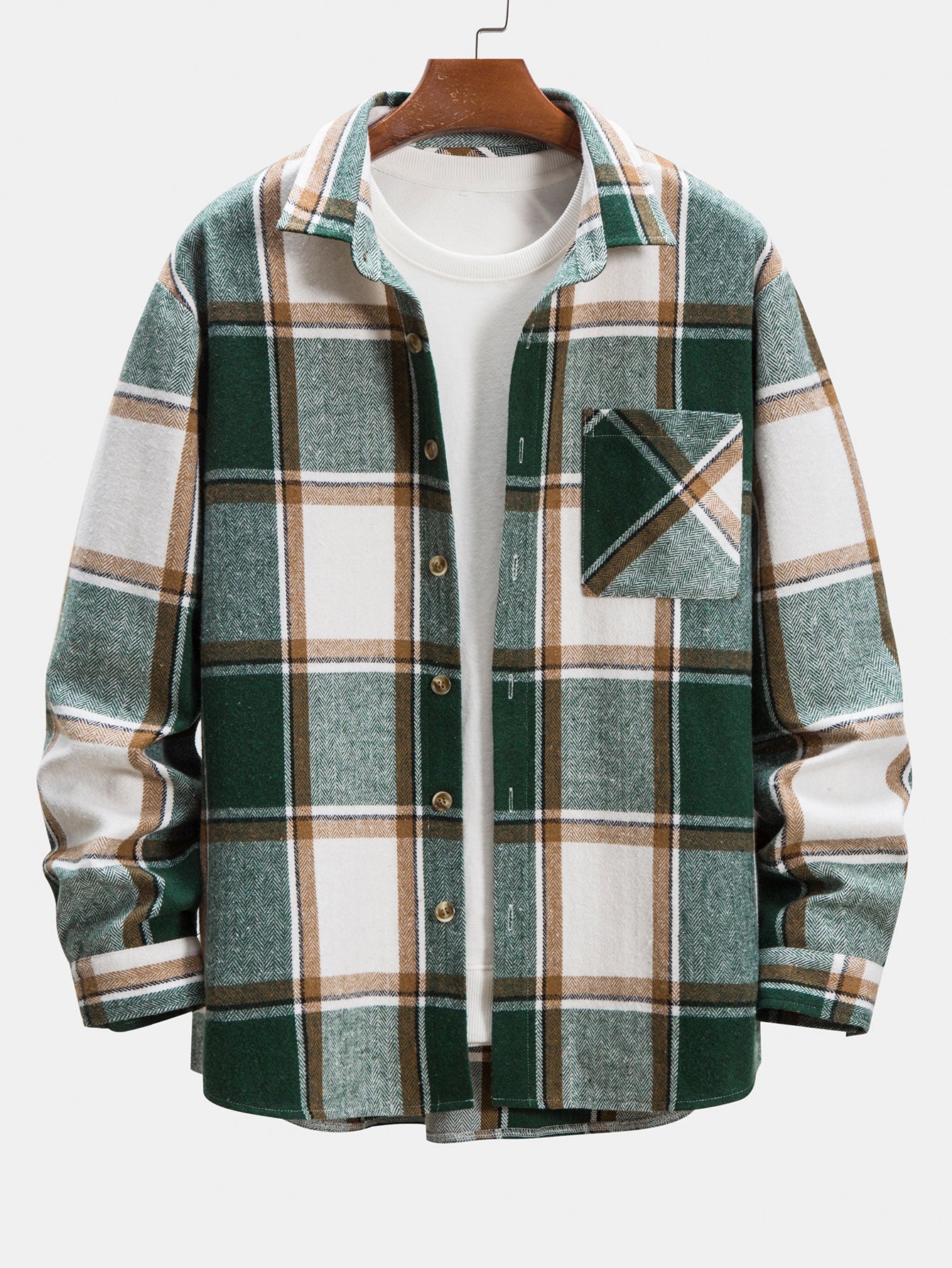 Flannel Button Up Plaid Overshirt