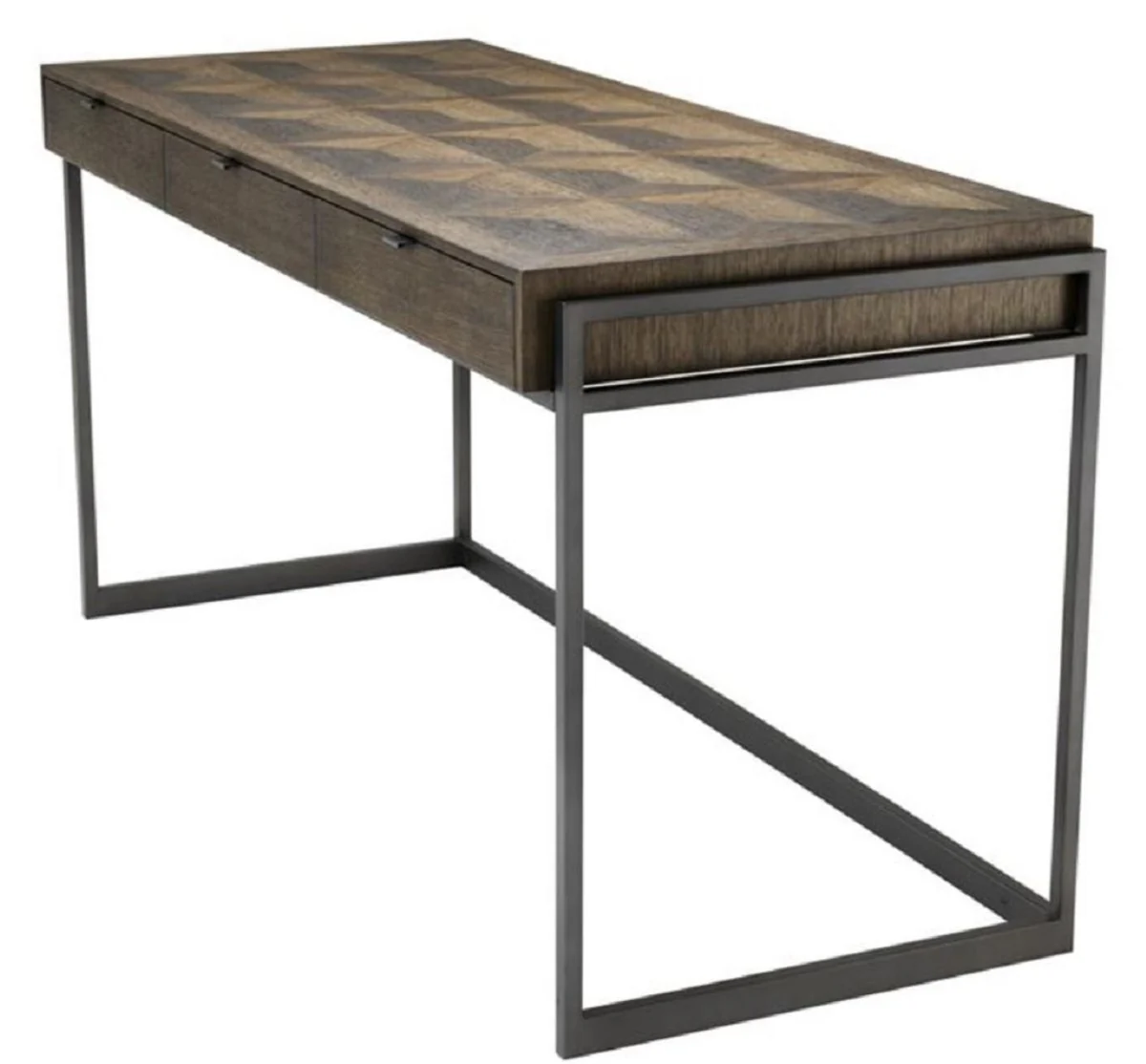 Casa Padrino escritorio de lujo con 3 cajones marr¨®n / bronce 150 x 60 x H. 75,5 cm - Muebles de Oficina