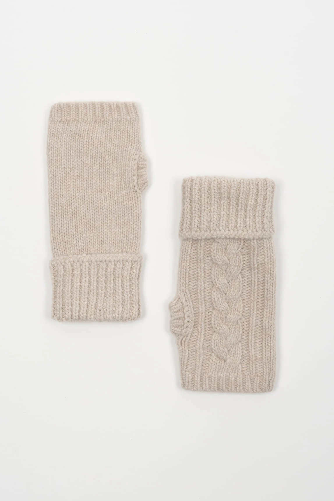 Rivera-spain Guantes miton Jules de lana beige