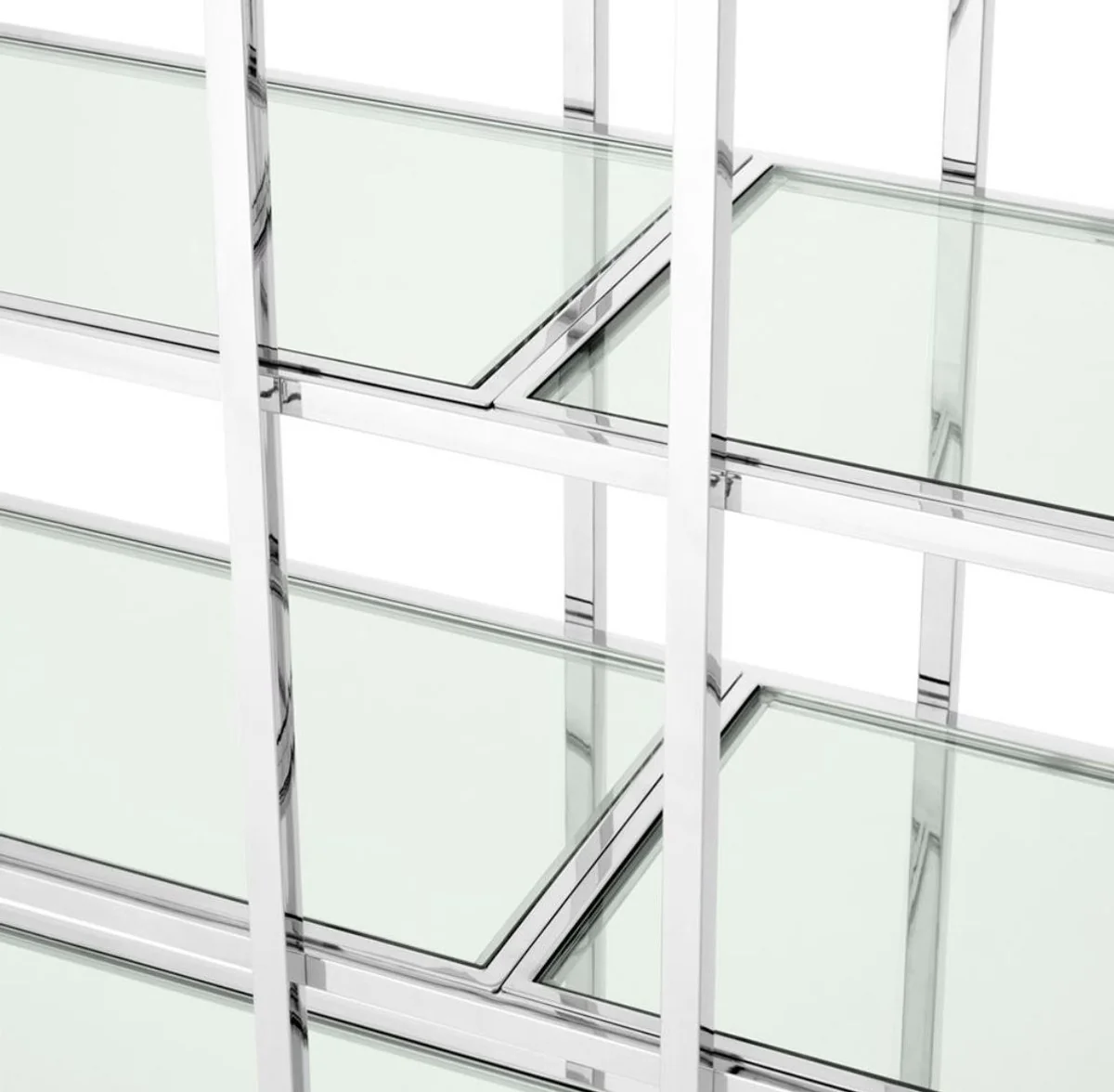 Casa Padrino armario de estanter¨ªa de lujo plata 220 x 40 x H. 253 cm - Calidad de Lujo