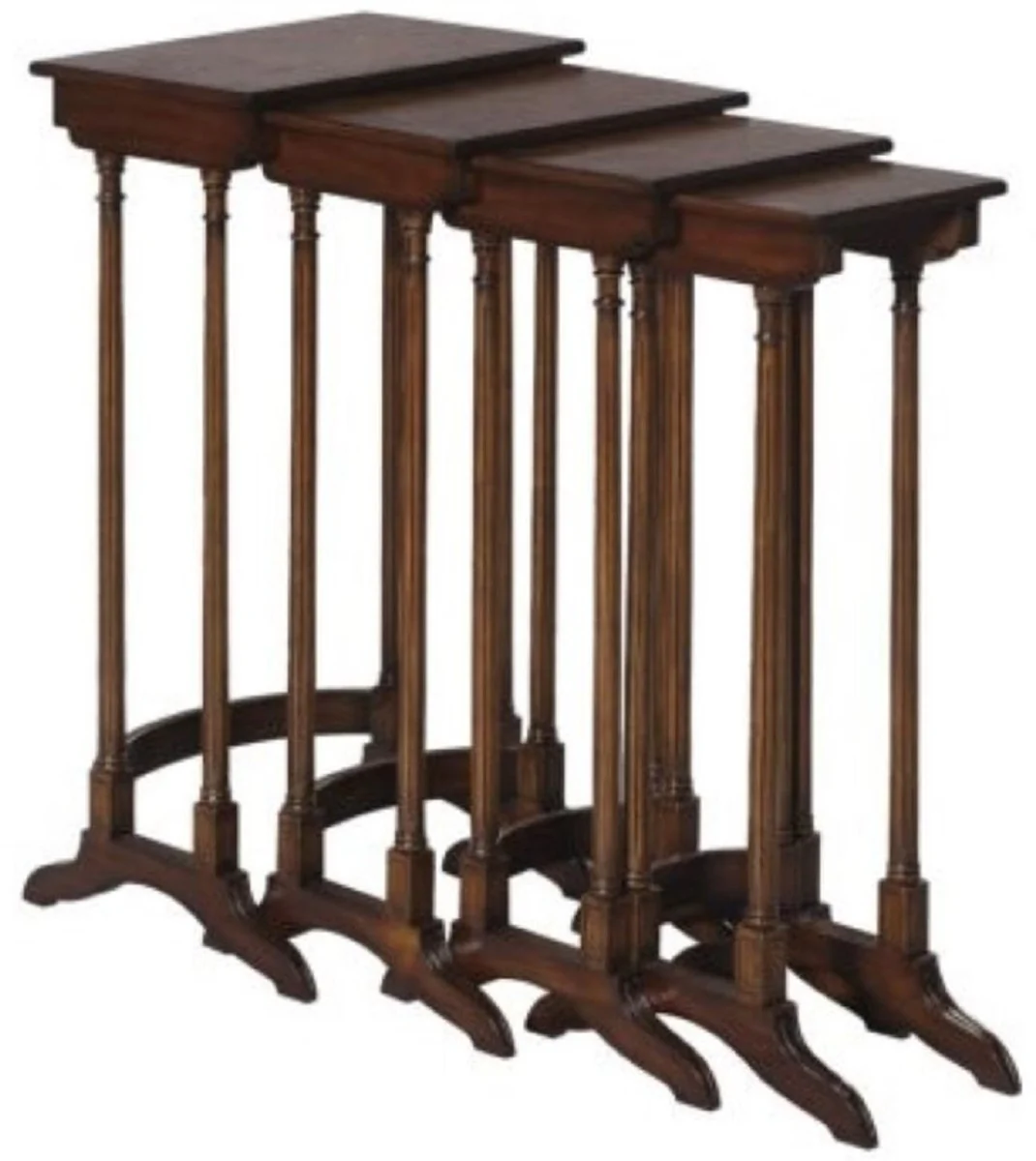 Casa Padrino mesa auxiliar de lujo marrón / marrón oscuro 37 x 34 x H. 73 cm - Mesa Extensible de Caoba