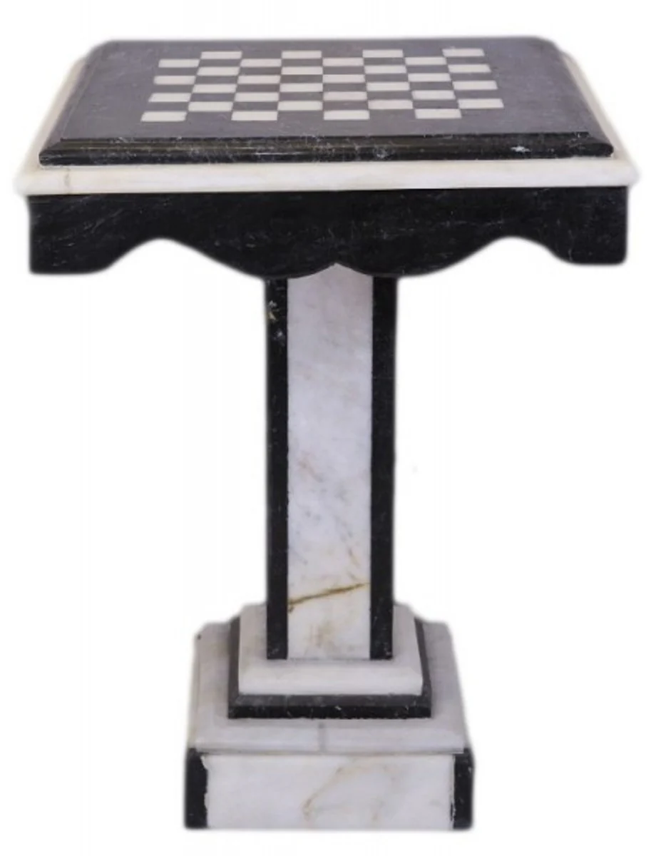Casa Padrino luxury Baroque games table chess / checkers table Marble black - white - furniture Antique Style Art Deco Art Nouveau