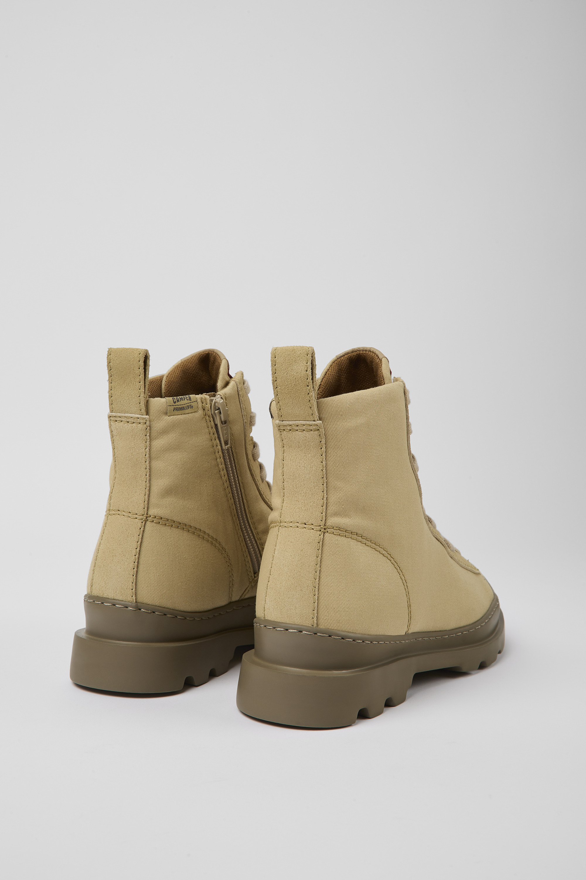 Brutus - Beige textile and nubuck ankle boots for men