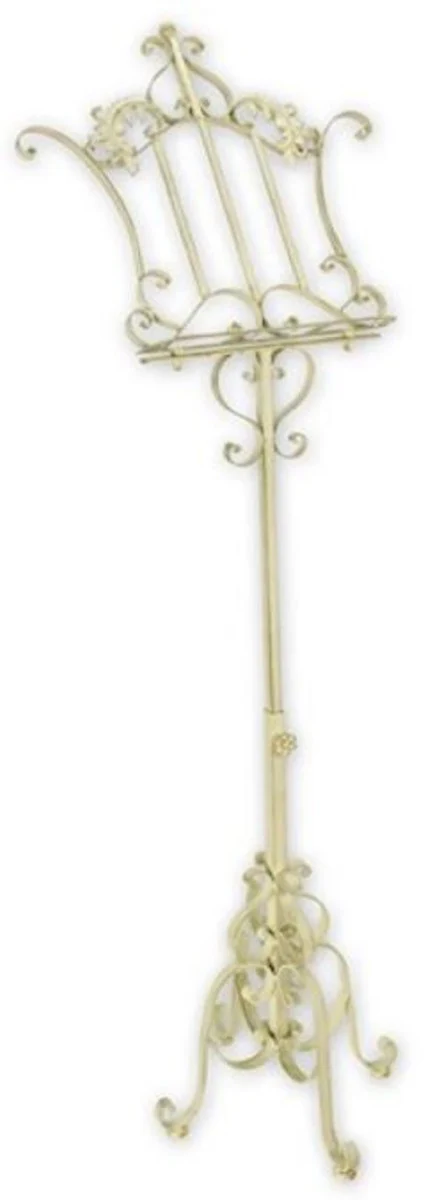 Casa Padrino atril de música Art Nouveau crema blanco 54 x 40 x A. 120 cm - Elegante atril en estilo Art Nouveau - Accesorios decorativos Barrocos y Art Nouveau - Muebles Barrocos y Art Nouveau