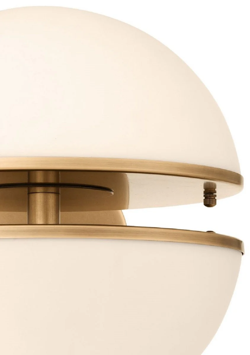 Casa Padrino lámpara de pared de lujo latón antiguo / blanco 30 x 40 x H. 30 cm - Lámpara de Hotel y Restaurante