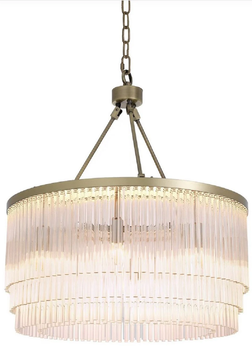 Casa Padrino lámpara de araña de vidrio de lujo latón Ø 60 x A. 68 cm - Araña de salón noble - Calidad de Lujo