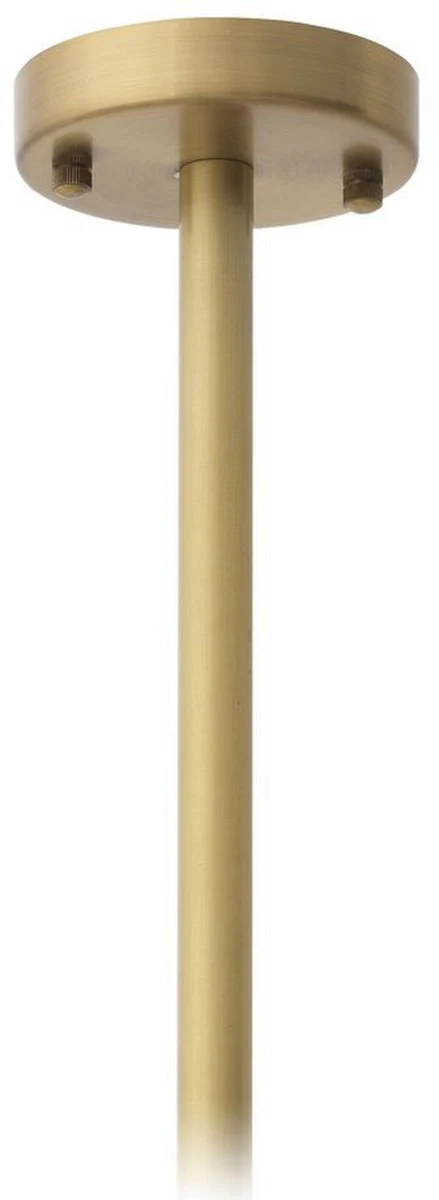 Casa Padrino lámpara de araña de lujo latón antiguo / blanco Ø 60 x A. 78 cm - Lámpara de araña moderna de metal con pantallas de vidrio - Colección de Lujo