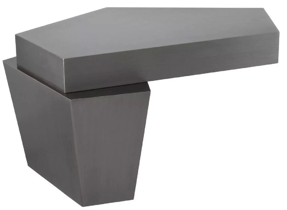 Casa Padrino mesa de centro de dise?o gris 82 x 52 x A. 45 cm - Mesa de sal¨®n con acabado cepillado - Muebles de Sal¨®n - Calidad de Lujo