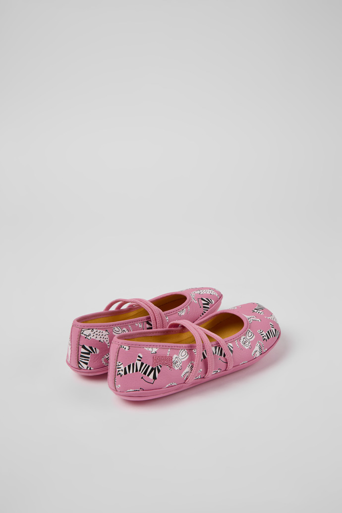 Twins Pink leather ballerinas for boys