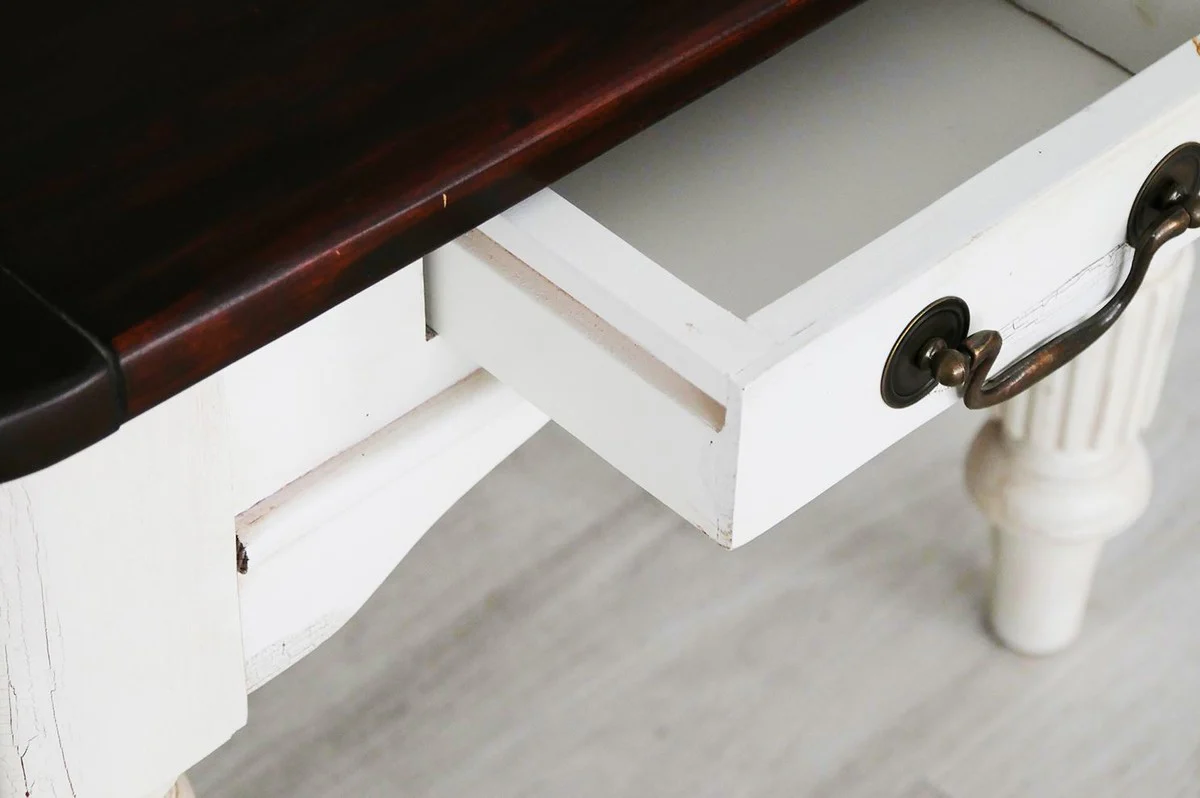 Casa Padrino mesa de centro estilo campestre 60 x 60 x A. 45 cm - Diferentes Colores - Mesa de sal¨®n de madera maciza con caj¨®n - Muebles de Sala