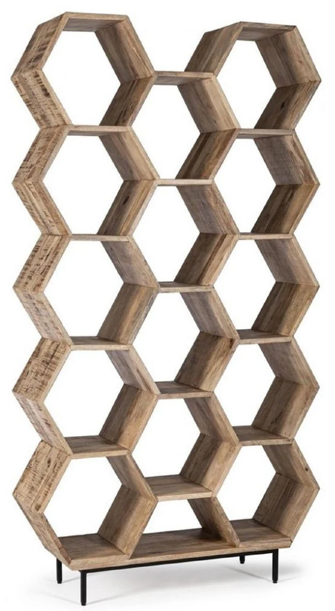 Casa Padrino armario de libros de lujo marr¨®n / negro 100 x 30 x A. 186 cm - Armario de madera maciza - Armario estanter¨ªa - Armario de sal¨®n - Armario de oficina - Muebles de lujo