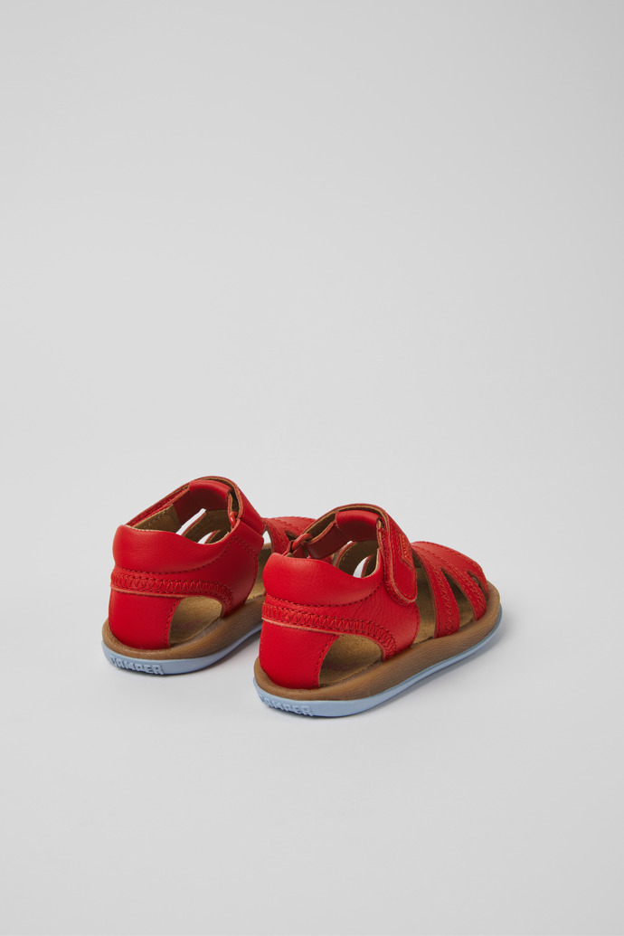 Bicho Red leather sandals for children
