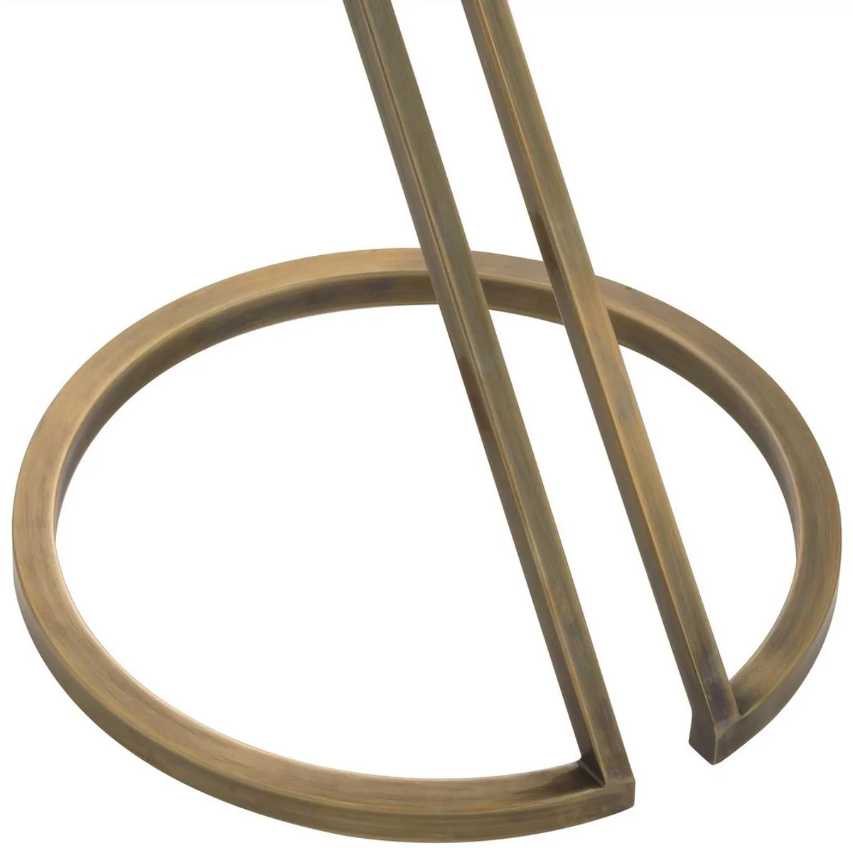 Casa Padrino mesa auxiliar de lujo lat¨®n antiguo / gris ? 36 x A. 60 cm - Mesa de acero inoxidable con tapa de vidrio - Muebles de sal¨®n - Muebles de lujo - Interior de lujo