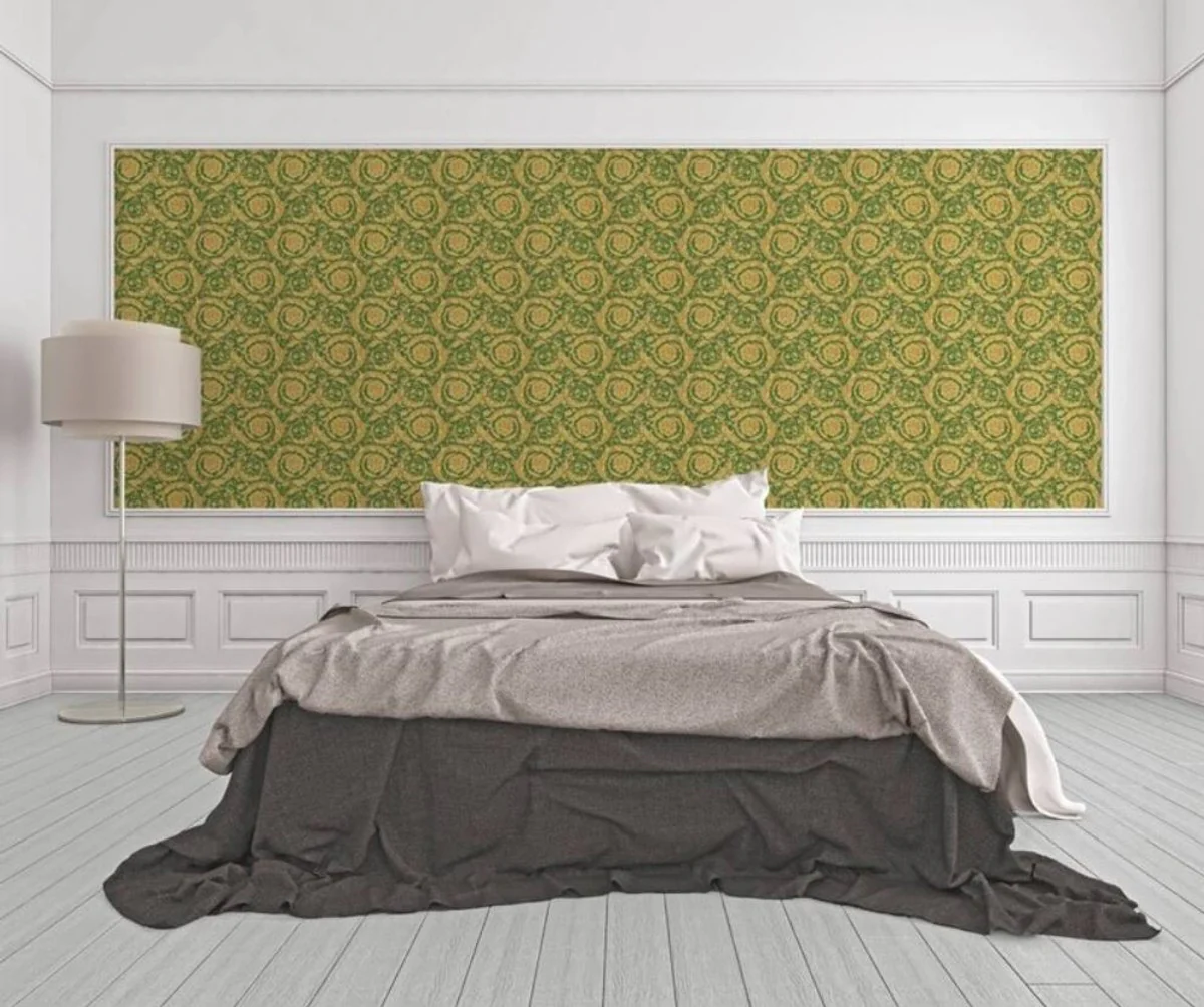 Papel Pintado no Tejido Barroco de Diseño Versace IV 36692-6 - Oro / Verde - Papel Pintado de Diseño - Alta Calidad